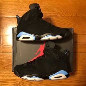 Jordan 6 Retro UNC Black/University Blue Size 9